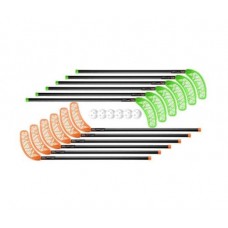 Набор для флорбола REACTOR ORIGINAL neon green/neon orange (12 клюшек + 6 мячей)