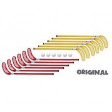 Набор для флорбола REACTOR ORIGINAL red/yellow (12 клюшек + 6 мячей)